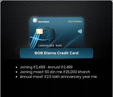 BOBCARD Eterna Credit Card — Bank of Baroda ka credit card